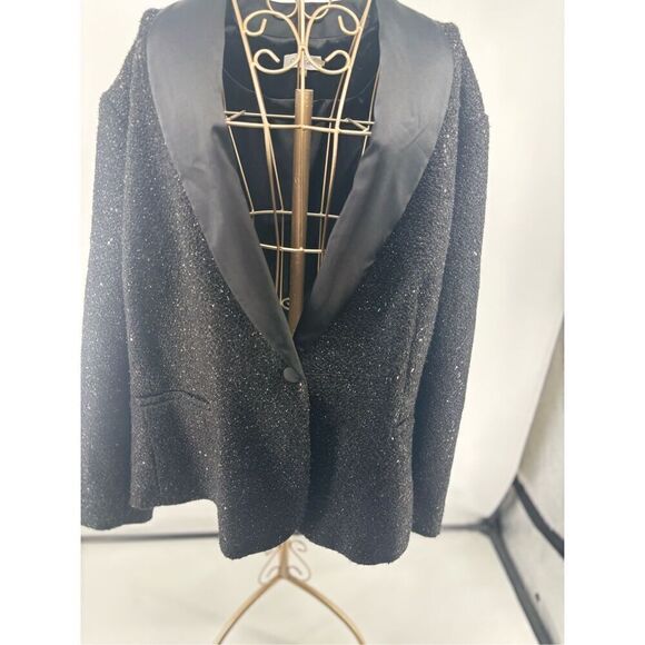 Calvin Klein Black Sequin Blazer Women’s Plus Size 24W Jacket - Picture 11 of 14